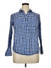 Merona Checkered-gingham Blue Long Sleeve Button-Down Shirt Size XL - photo 1