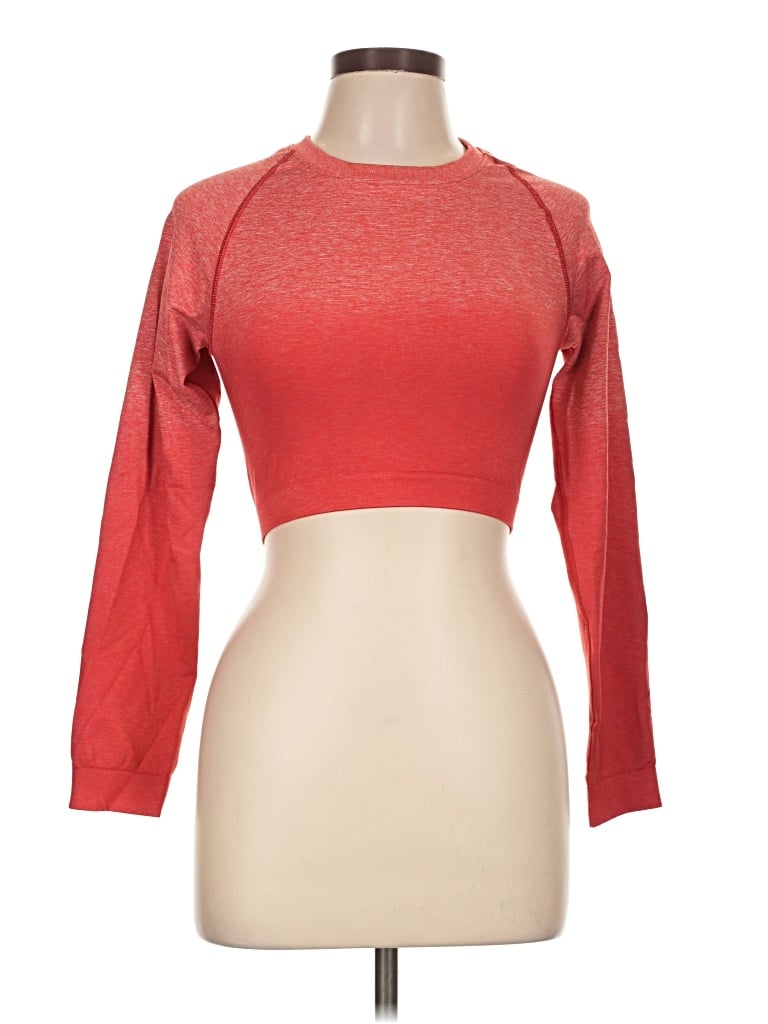 Pre-owned Gymshark 3/4 Sleeve T-shirt In Red