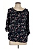 Gap Outlet 100% Rayon Black 3/4 Sleeve Blouse Size L - photo 1