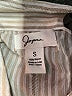 Japna 100% Rayon Stripes Tan Short Sleeve Blouse Size S - photo 7
