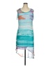 I Heart Ronson 100% Polyester Graphic Teal Casual Dress Size 14 - photo 1