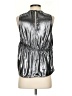 Topshop 100% Polyester Metallic Silver Sleeveless Blouse Size 4 - photo 2