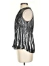 Topshop 100% Polyester Metallic Silver Sleeveless Blouse Size 4 - photo 5