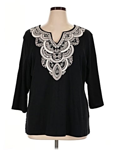 Karen Scott Sport 3/4 Sleeve T-Shirt (view 1)