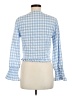Missguided Checkered-gingham Blue Long Sleeve Blouse Size 8 - photo 2