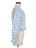 Missguided Checkered-gingham Blue Long Sleeve Blouse Size 8 - photo 4