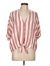 Rails Stripes Pink Short Sleeve Blouse Size L - photo 1