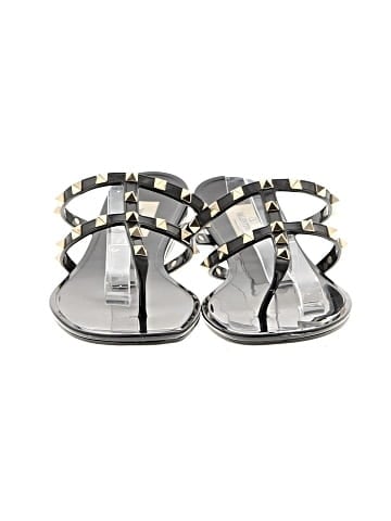 Valentino Garavani Jelly Rockstud Caged Flat Thong Sandals  (view 2)