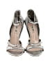 Miu Miu 100% Leather Metallic Silver Sandals Size EU 38 1/2 - photo 2