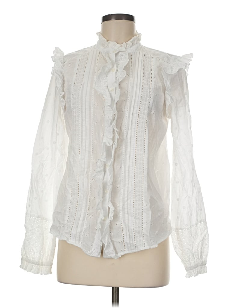 Pre-owned Boden Long Sleeve Blouse In Ivory