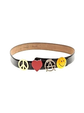 Moschino Vintage Leather Peace Love and Anarchy Belt (view 1)