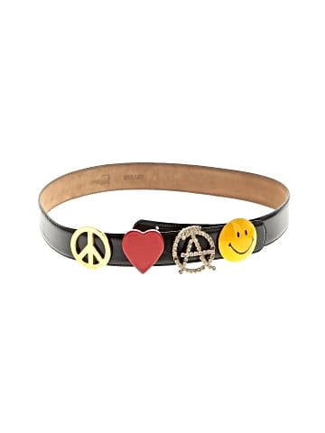 Moschino Vintage Leather Peace Love and Anarchy Belt (view 1)