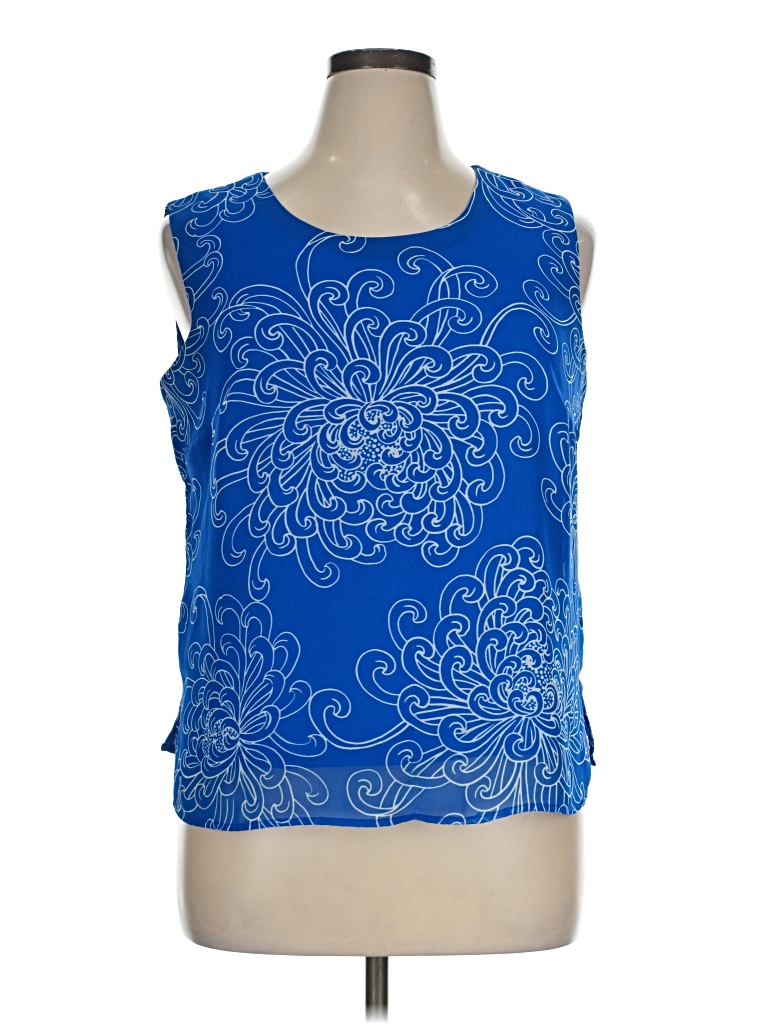Pre-owned Assorted Brands Sleeveless Blouse In Blue