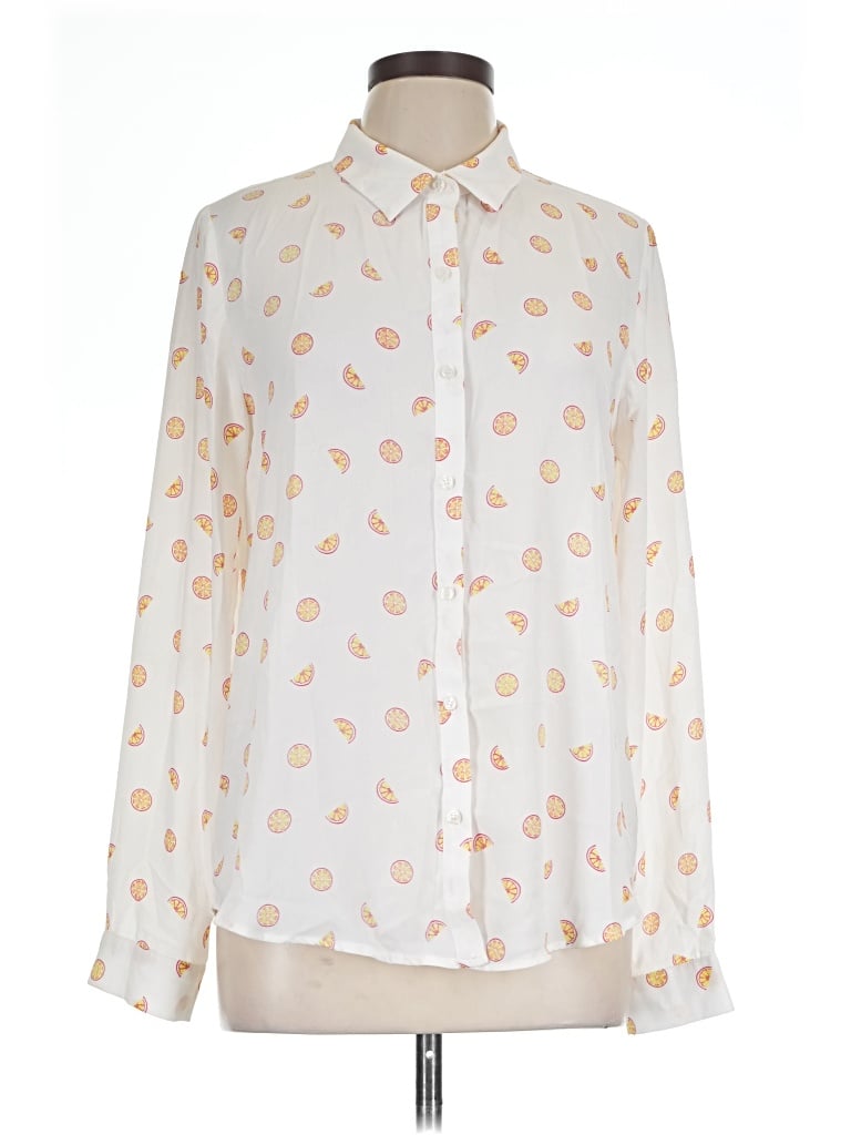 Pre-owned Lumiere Long Sleeve Blouse In Ivory