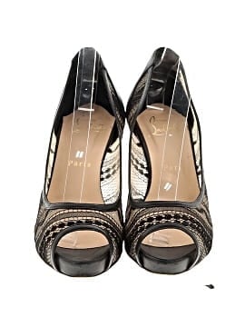 Christian Louboutin Lace Ambro Pizzo Peep Toe Pumps 90mm  (view 2)