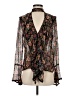 Nicholas 100% Silk Black Long Sleeve Silk Top Size 4 - photo 1