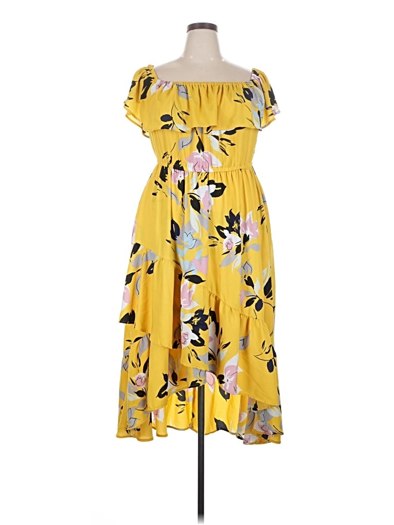 Pre-owned Lane Bryant Casual Dress In Yellow