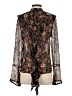 Nicholas 100% Silk Black Long Sleeve Silk Top Size 4 - photo 2