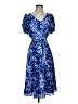 Talbots Paisley Blue Cocktail Dress Size 4 Petite - photo 1