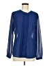 Olive and Oak 100% Polyester Blue Long Sleeve Blouse Size M - photo 1