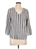 Sweet Rain Gray 3/4 Sleeve Blouse Size L - photo 1