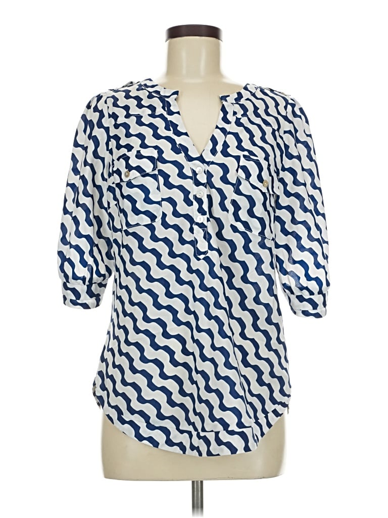 Pre-owned 41hawthorn 3/4 Sleeve Blouse In Blue