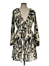 H&M 100% Polyester Print Ivory Cocktail Dress Size L - photo 1