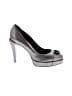 Chanel 100% Leather Gray Silver Leather Camellia Pumps  Size EU 37 - photo 1