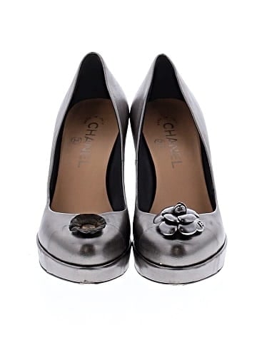 Chanel Leather Camellia Pumps  (view 2)