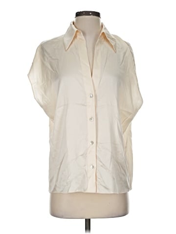Vince. Short Sleeve Silk Top (view 1)