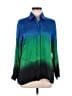 Assorted Brands Color Block Blue Long Sleeve Blouse Size M - photo 1