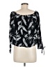Roxy 100% Viscose Black 3/4 Sleeve Blouse Size M - photo 2