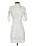 Alice + Olivia Metallic Silver Cocktail Dress Size 0 - photo 1