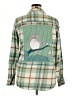 Hot Topic 100% Cotton Plaid Green Long Sleeve Button-Down Shirt Size XL - photo 2