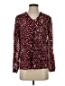 Unbranded 100% Polyester Polka Dots Burgundy Long Sleeve Blouse Size S - photo 1