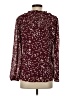 Unbranded 100% Polyester Polka Dots Burgundy Long Sleeve Blouse Size S - photo 2