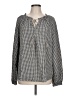 Max Studio Checkered-gingham Black Long Sleeve Blouse Size L - photo 1