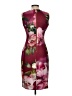 Calvin Klein Floral Burgundy Cocktail Dress Size 4 - photo 2