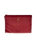 Saint Laurent 100% Leather Red Leather Clutch One size - photo 1