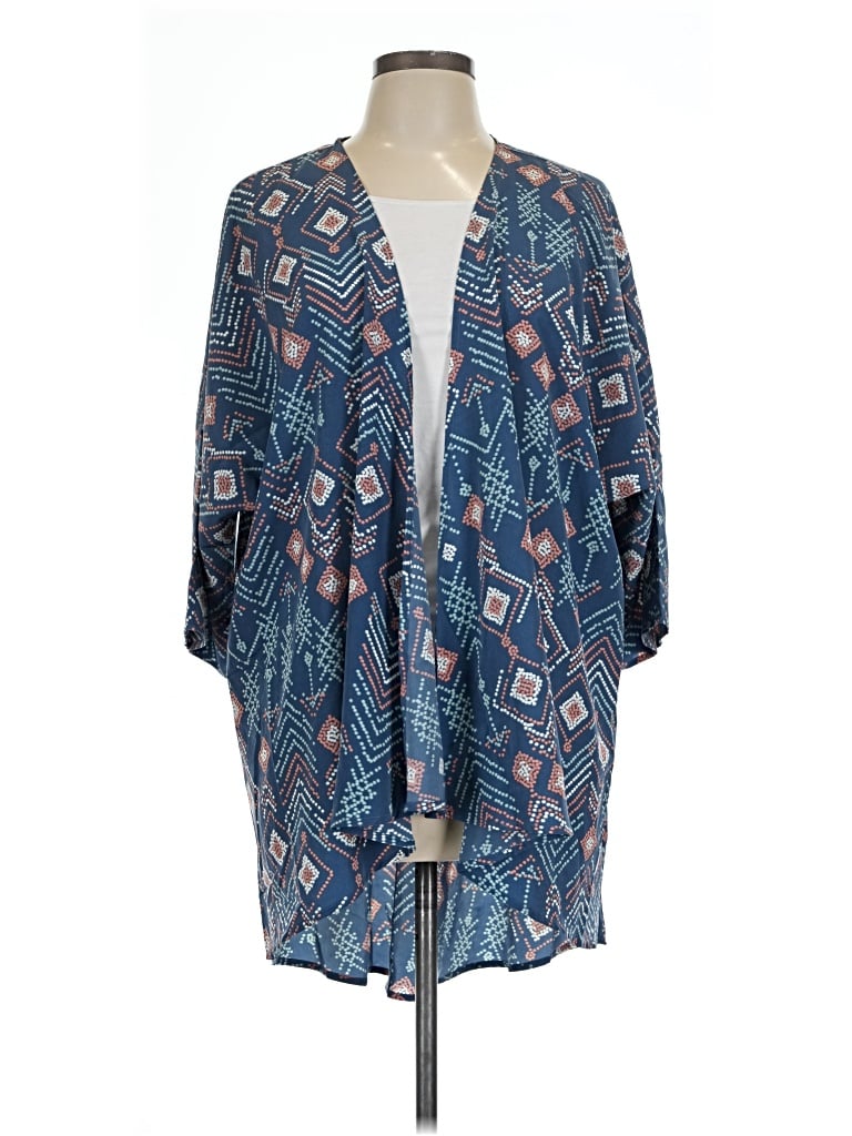 Pre-owned Lularoe Kimono In Blue