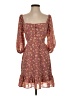 Lulus 100% Polyester Floral Burgundy Pink Casual Dress Size XS - photo 1