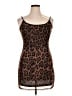 Cider Animal Print Brown Cocktail Dress Size XL - photo 1