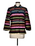 Silkland 100% Silk Stripes Black Silk Blazer Size 8 - photo 1