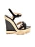 Christian Louboutin Black Calfskin Rope Zero Problem 140 Espadrille Wedges  Size EU (IT) 36 / US 6 - photo 1