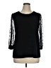 CeCe Black 3/4 Sleeve T-Shirt Size XL - photo 1