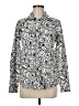 Lands' End Print Silver Long Sleeve Blouse Size 8 - photo 1