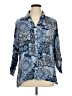Ruby Rd. 100% Rayon Paisley Blue 3/4 Sleeve Button-Down Shirt Size 1X - photo 1