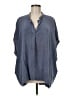 Easel 100% Rayon Blue 3/4 Sleeve Blouse Size M - photo 1