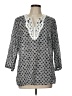 Talbots 100% Cotton Gray 3/4 Sleeve Blouse Size L - photo 1