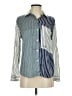 Rails 100% Silk Stripes Blue Long Sleeve Silk Top Size XS - photo 1